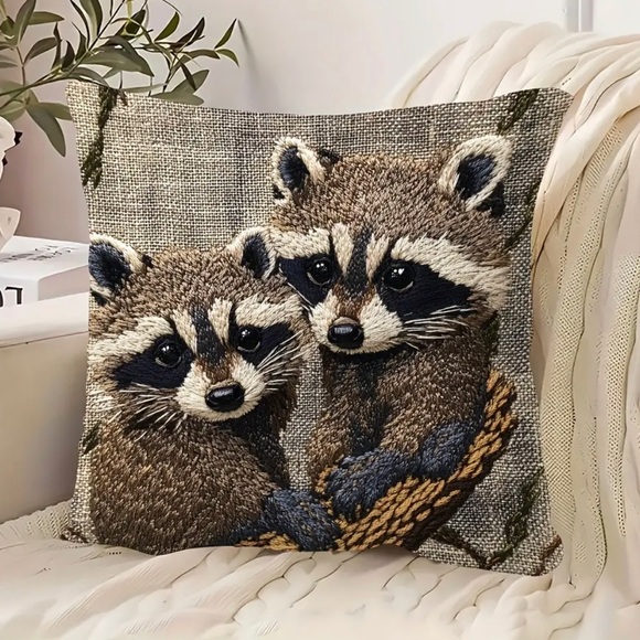 Raccoon Pillow Cover - new in package - Picture 1 of 5
